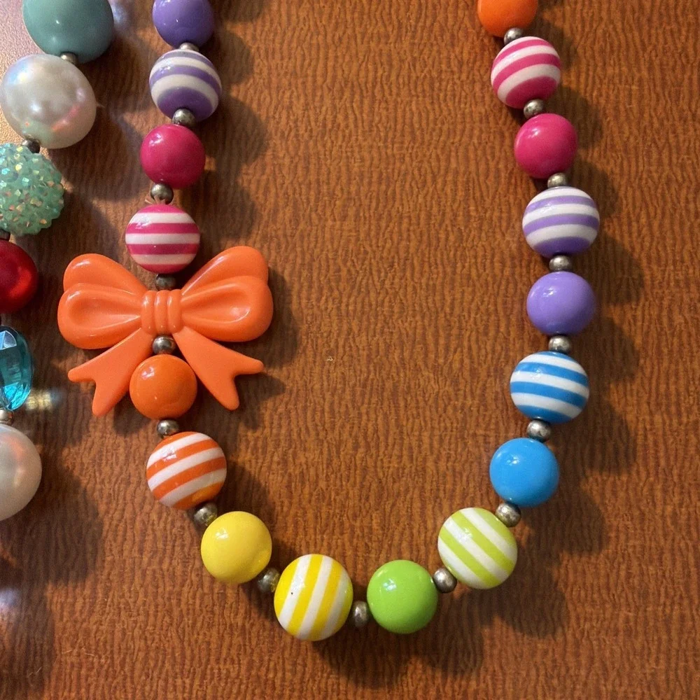 Girls‎ Bubblegum Beaded Statement Necklaces Set Of 2
